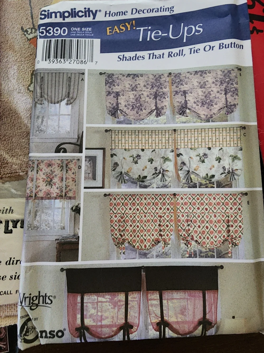 Simplicity Yellow Floral Window Treatment Sewing Pattern